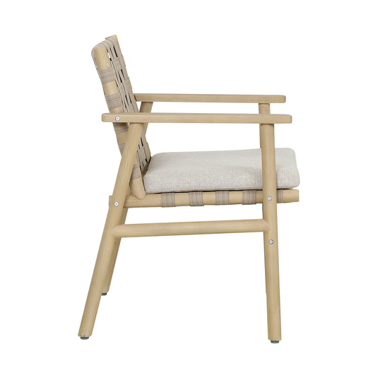 Silla de madera para exterior e interior Sophie Strap color Natural- HUC40758