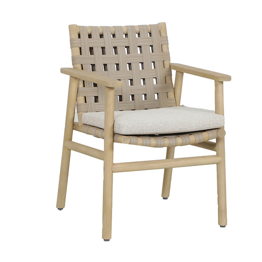 Silla de madera para exterior e interior Sophie Strap color Natural- HUC40758