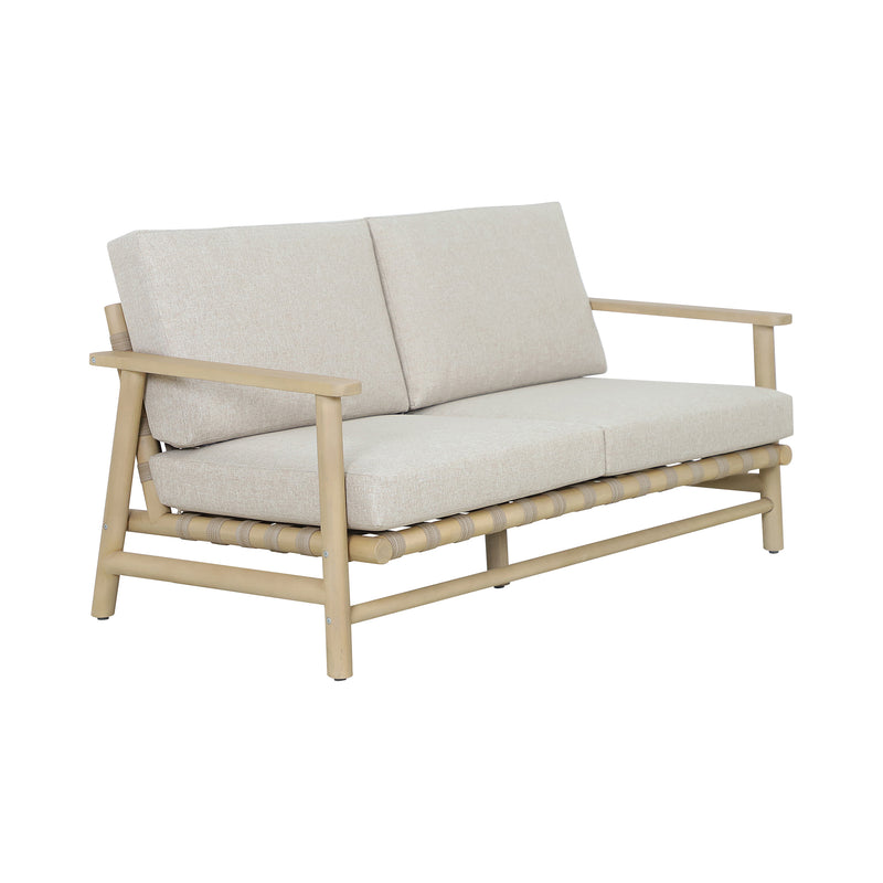 Cargue la imagen en el visor de la galería, Set doble Sophie Strap de madera color Natural sin mesa de centro - HUC40760-DOB-SM