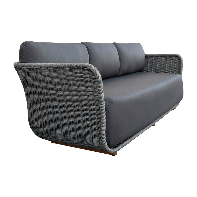Cargue la imagen en el visor de la galería, Sofá triple para interior y exterior Sundown color Carbon - HUC39906