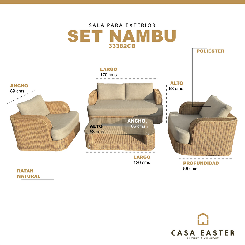 Cargue la imagen en el visor de la galería, Sala Doble para Exterior e Interior de Rattan NAMBU- 33382CB CasaEaster