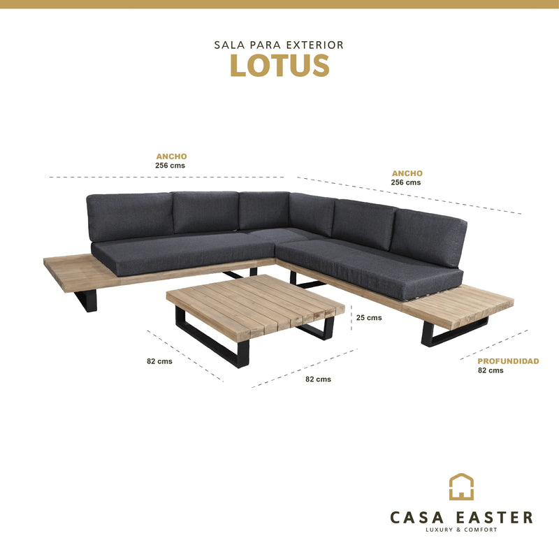 Cargue la imagen en el visor de la galería, Sala en "L" para Exterior e Interior de Madera LOTUS-HUC39499 CasaEaster