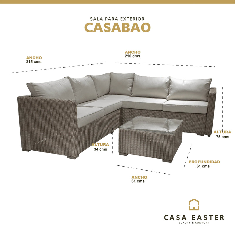 Cargue la imagen en el visor de la galería, Sala para Exterior e Interior Color Natural CASABAO-HUC39542