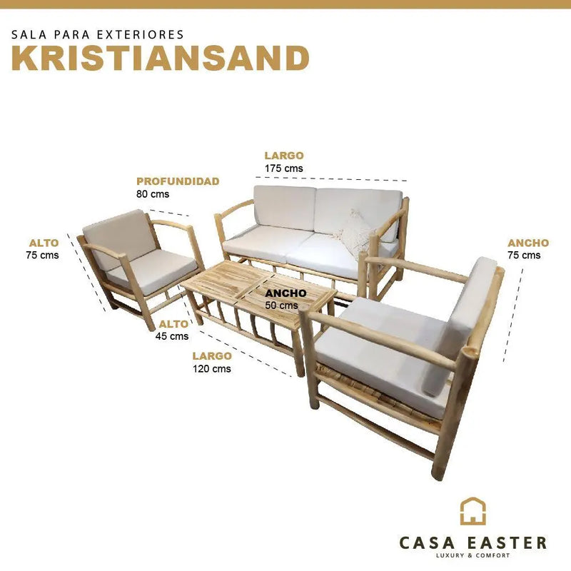 Cargue la imagen en el visor de la galería, Sala para Exterior e Interior Color Natural KRISTIAN DOBLE- 122764