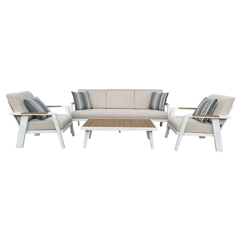 Cargue la imagen en el visor de la galería, Sala para Exterior e Interior de Aluminio Color Blanco ANABELLE TRIPLE-01246-Wh