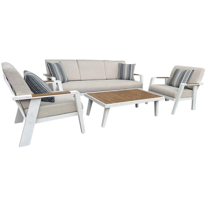 Cargue la imagen en el visor de la galería, Sala para Exterior e Interior de Aluminio Color Blanco ANABELLE TRIPLE-01246-Wh