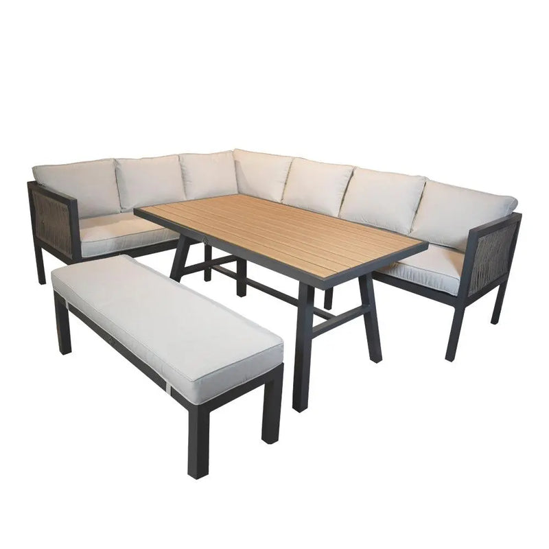 Cargue la imagen en el visor de la galería, Sala para Exterior e Interior de Aluminio Color Blanco TOSCANA CORNER-L-GL7017