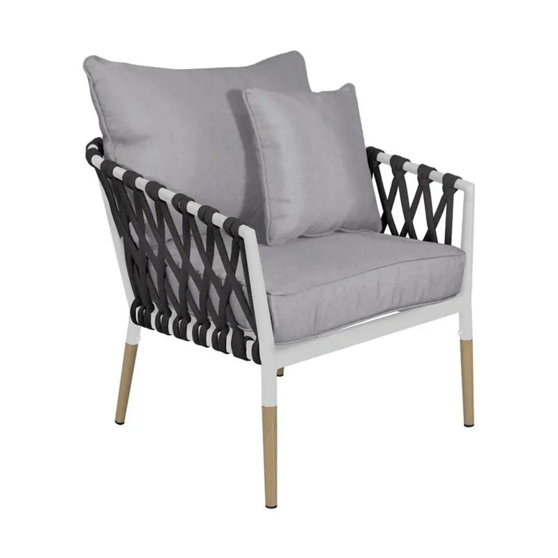 Cargue la imagen en el visor de la galería, Sala para Exterior e Interior de Aluminio Color Blanco con Negro BELINAS-10095