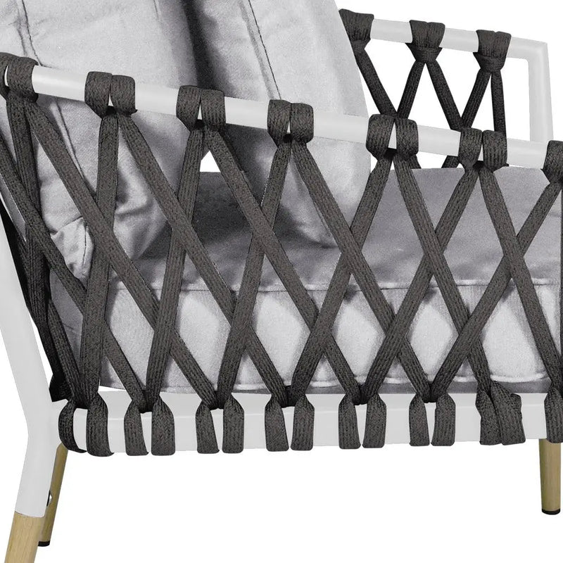 Cargue la imagen en el visor de la galería, Sala para Exterior e Interior de Aluminio Color Blanco con Negro BELINAS-10095