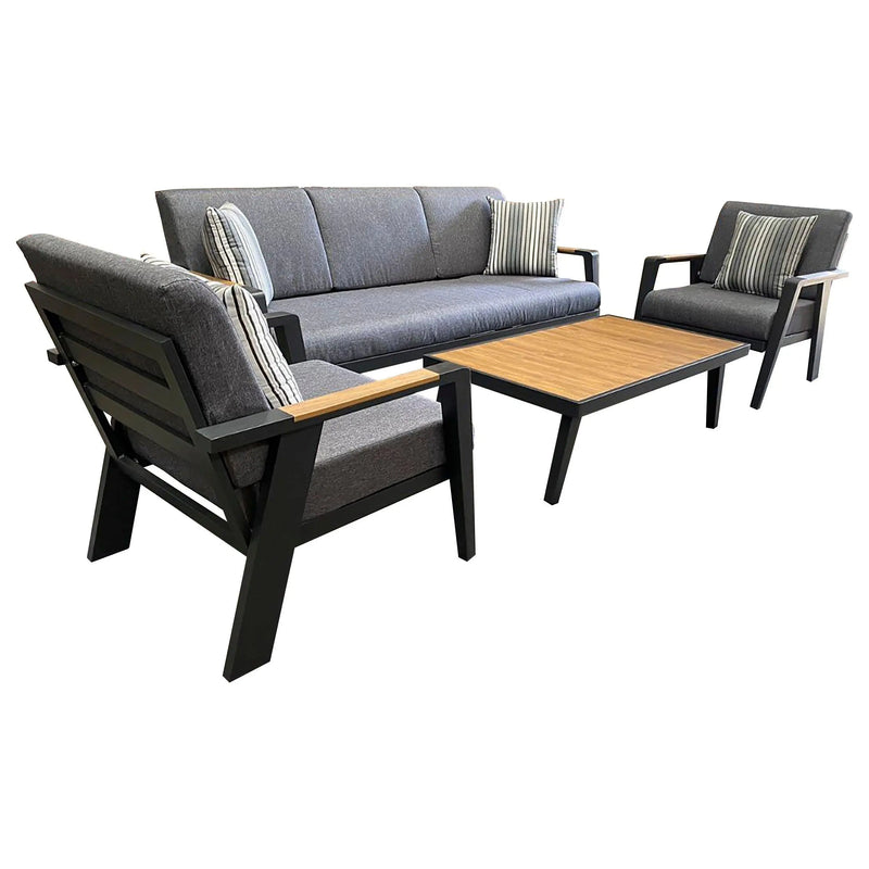 Cargue la imagen en el visor de la galería, Sala para Exterior e Interior de Aluminio Color Carbon ANABELLE TRIPLE-01221-CH