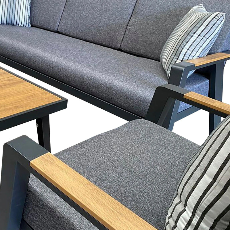 Cargue la imagen en el visor de la galería, Sala para Exterior e Interior de Aluminio Color Carbon ANABELLE TRIPLE-01221-CH