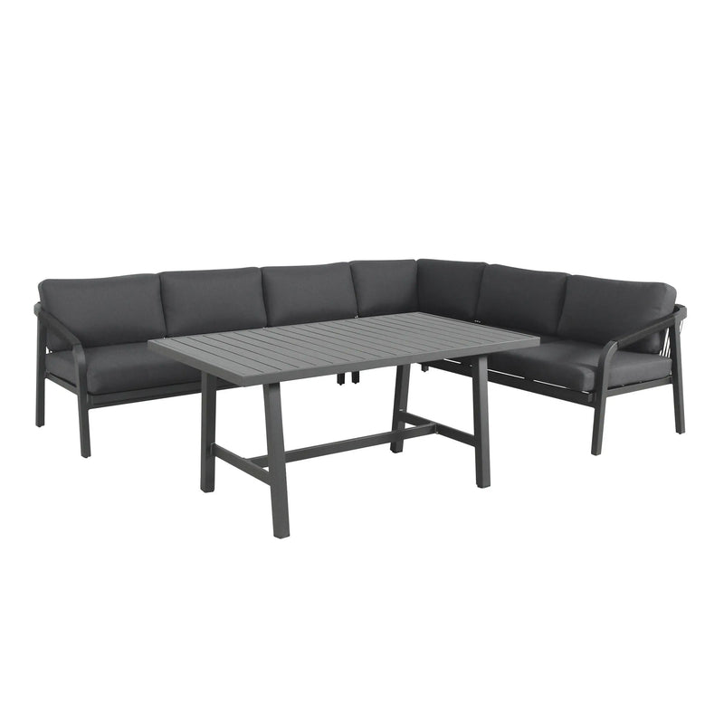 Cargue la imagen en el visor de la galería, Sala para Exterior e Interior de Aluminio Color Carbon ANCONA CORNER-CC-75749