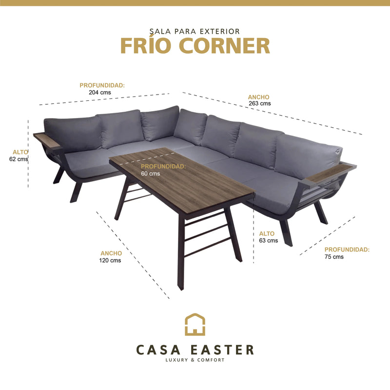Cargue la imagen en el visor de la galería, Sala para Exterior e Interior de Aluminio Color Carbon FRIO CORNER-CSO30145AA3