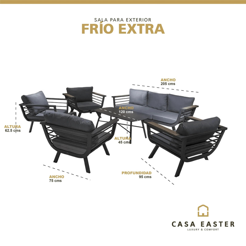 Cargue la imagen en el visor de la galería, Sala para Exterior e Interior de Aluminio Color Carbon FRIO EXTRA -SDAPEDJPFECC CasaEaster