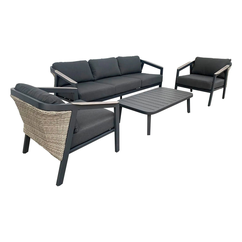 Cargue la imagen en el visor de la galería, Sala para Exterior e Interior de Aluminio Color Carbon LYNE TRIPLE-6153059 CasaEaster