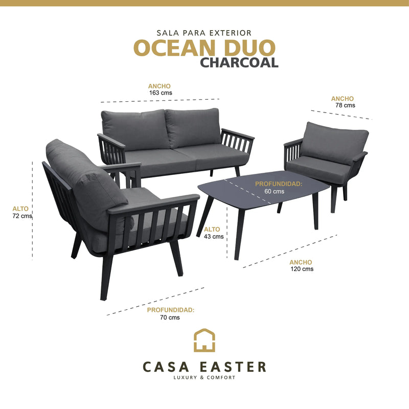 Cargue la imagen en el visor de la galería, Sala para Exterior e Interior de Aluminio Color Carbon- OCEAN DUO-CS3O0143AA CasaEaster