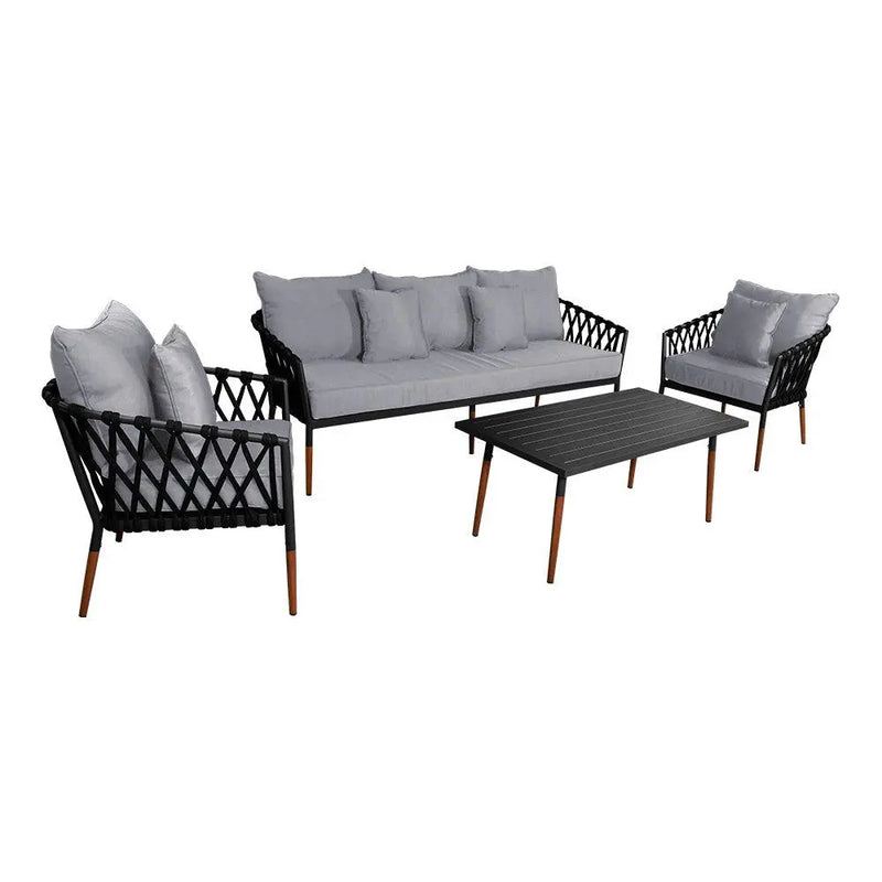 Cargue la imagen en el visor de la galería, Sala para Exterior e Interior de Aluminio Color Carbon con Gris BELINAS-55754