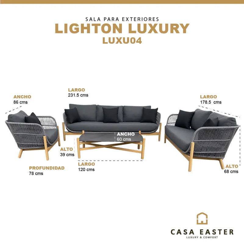 Load image into Gallery viewer, Sala para Exterior e Interior de Aluminio Color Gris LIGHTON LUXURY -LUXU04 CasaEaster