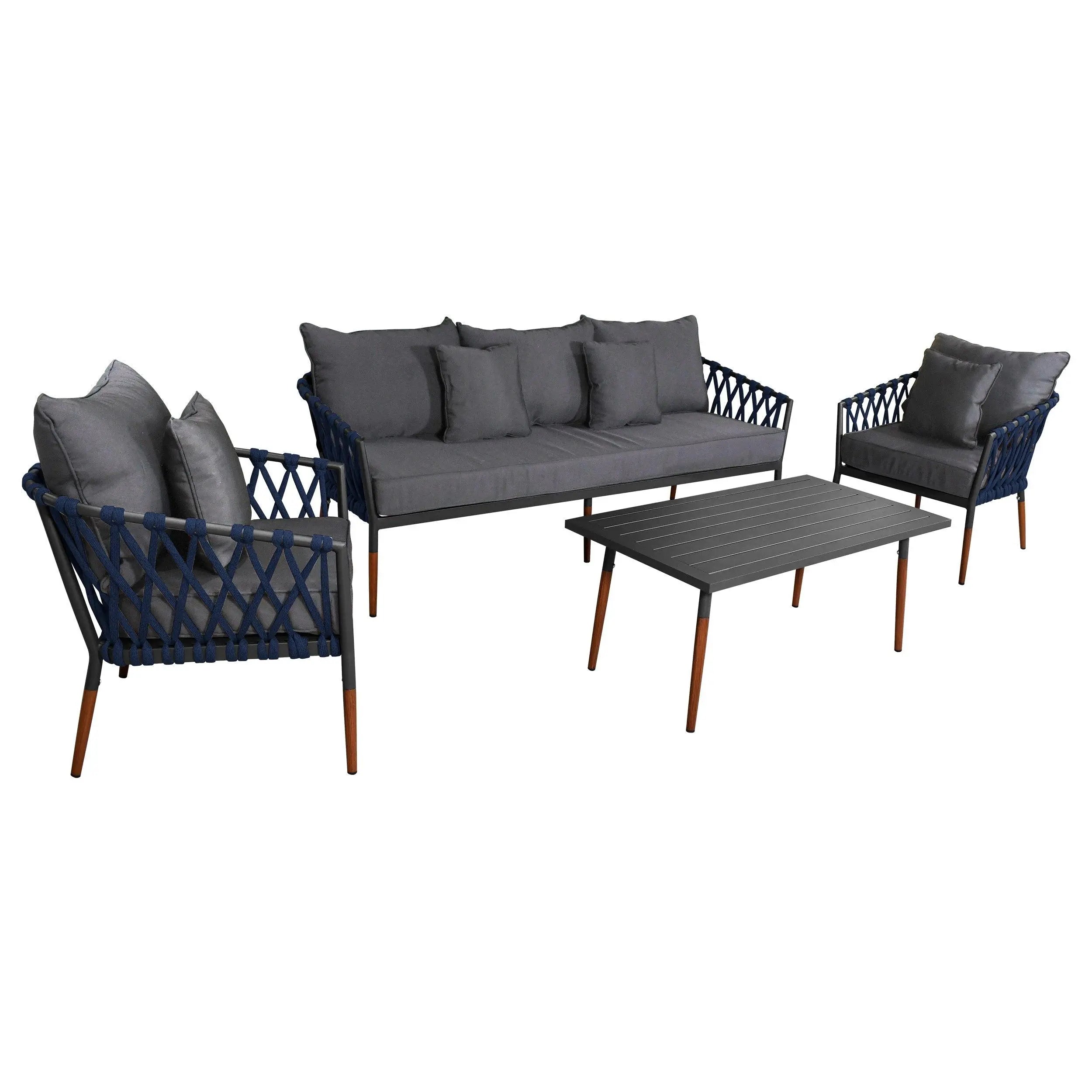 Bandeja / mesa para sofá en tono azul