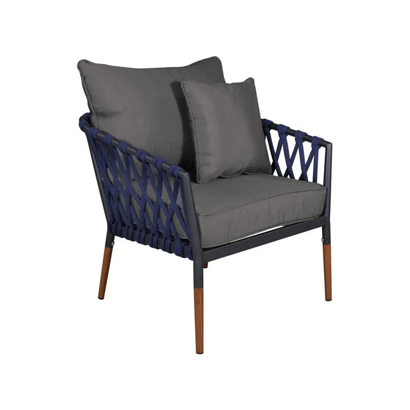 Cargue la imagen en el visor de la galería, Sala para Exterior e Interior de Aluminio Color Gris con Azul BELINAS-100070