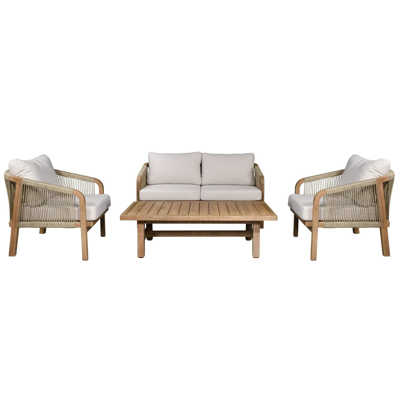 Cargue la imagen en el visor de la galería, Sala para Exterior e Interior de Madera Acacia Color Blanco RIMINI DOBLE-RIMI02 CasaEaster
