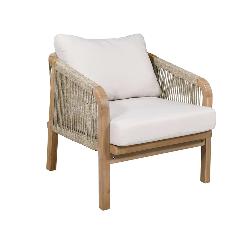 Cargue la imagen en el visor de la galería, Sala para Exterior e Interior de Madera Acacia Color Blanco RIMINI DOBLE-RIMI02 CasaEaster