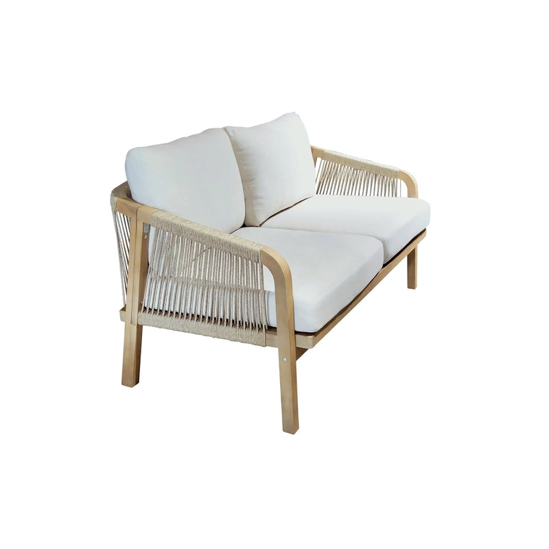 Cargue la imagen en el visor de la galería, Sala para Exterior e Interior de Madera Acacia Color Blanco RIMINI DOBLE-RIMI02 CasaEaster