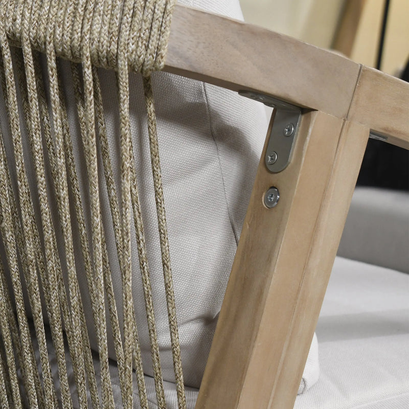 Cargue la imagen en el visor de la galería, Sala para Exterior e Interior de Madera Acacia Color Blanco RIMINI TRIPLE-SDMPERET CasaEaster