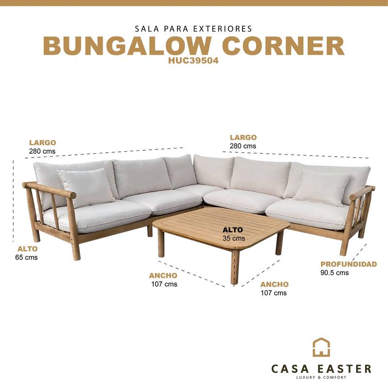 Cargue la imagen en el visor de la galería, Sala para Exterior e Interior de Madera Color Blanco BUNGALOW CORNER-HUC39504