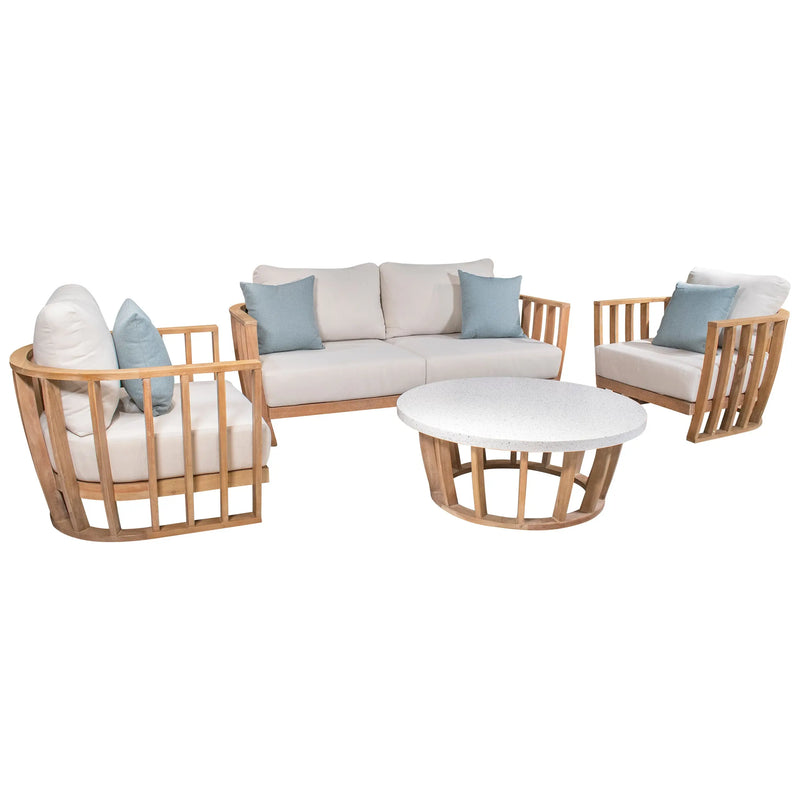 Load image into Gallery viewer, Sala para Exterior e Interior de Madera Teca Color Blanco WOODLAND-WOD1 CasaEaster