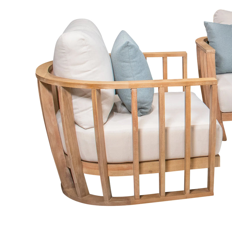 Load image into Gallery viewer, Sala para Exterior e Interior de Madera Teca Color Blanco WOODLAND-WOD1 CasaEaster