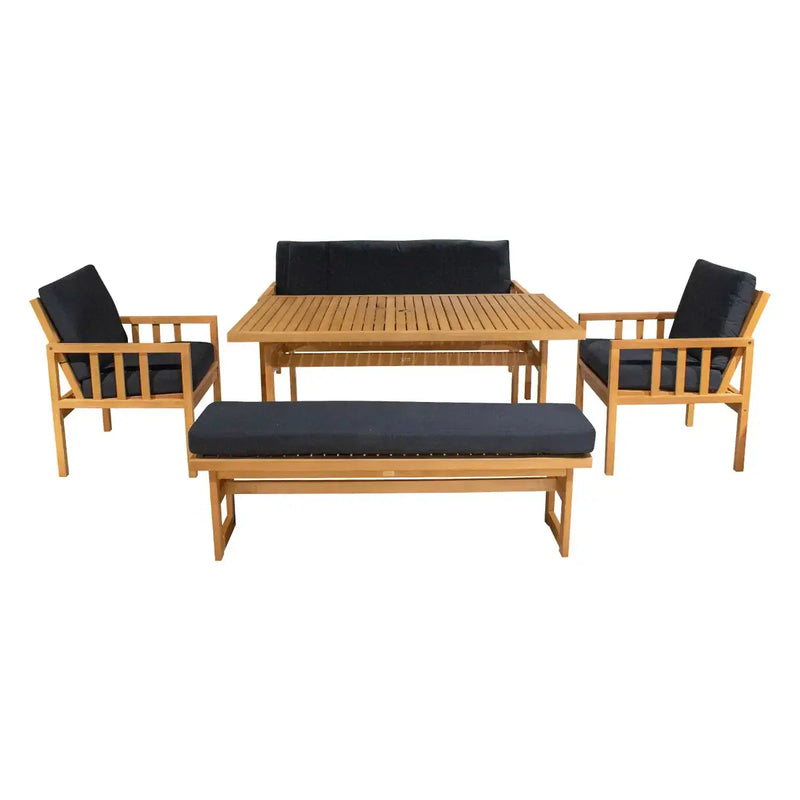 Cargue la imagen en el visor de la galería, Sala para Exterior e Interior de Madera Teca Color Negro CUBA-HUCUB