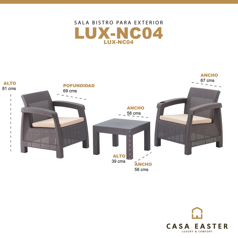 Cargue la imagen en el visor de la galería, Sala para Exterior e Interior de Plástico LUX-NC04-LUX-NC04 CasaEaster