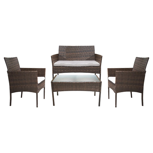 Sala  para Exterior e Interior de Rattan  Color Cafe ERICK-SFS003 CasaEaster