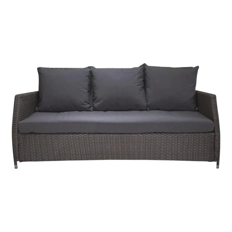 Cargue la imagen en el visor de la galería, Sala para Exterior e Interior de Rattan Color Carbon ALAINE TRIPLE-129888