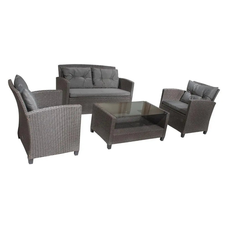 Cargue la imagen en el visor de la galería, Sala para Exterior e Interior de Rattan Color Café CHELSEA-S-3001