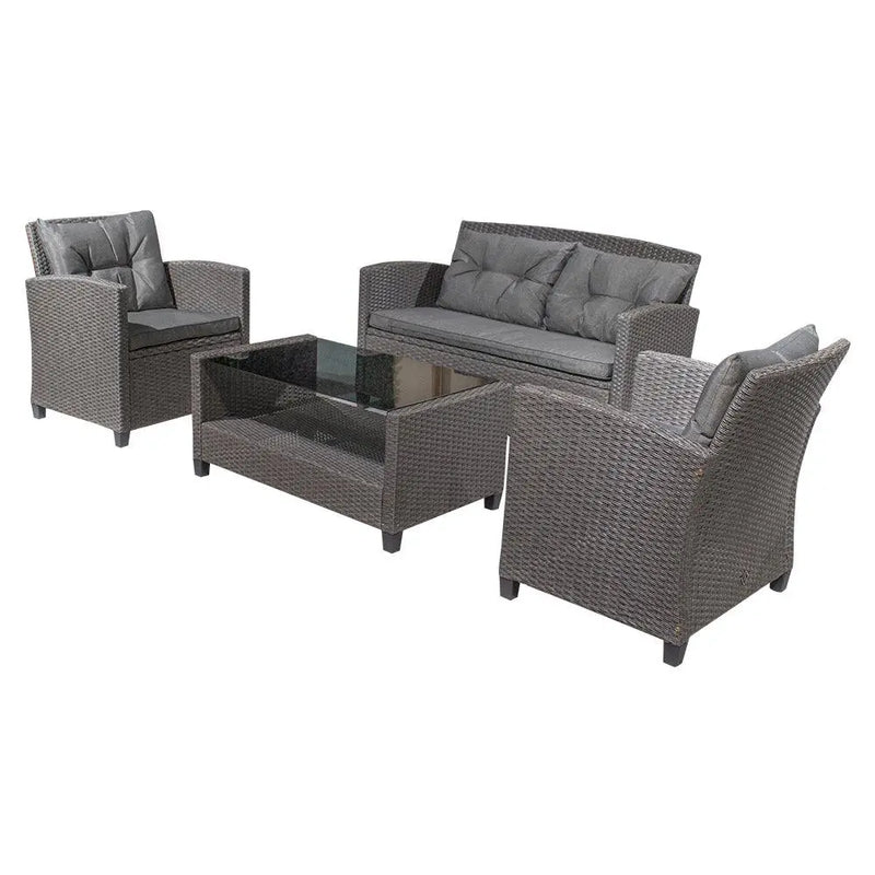 Cargue la imagen en el visor de la galería, Sala para Exterior e Interior de Rattan Color Café CHELSEA-S-3001