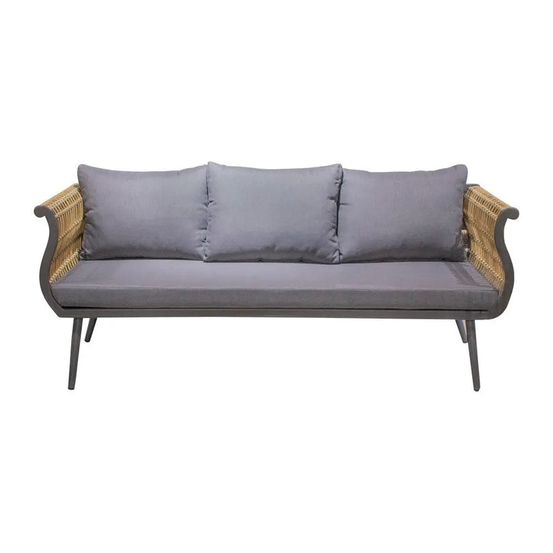 Cargue la imagen en el visor de la galería, Sala para Exterior e Interior de Rattan Color Carbon MALTA TRIPLE-MAL