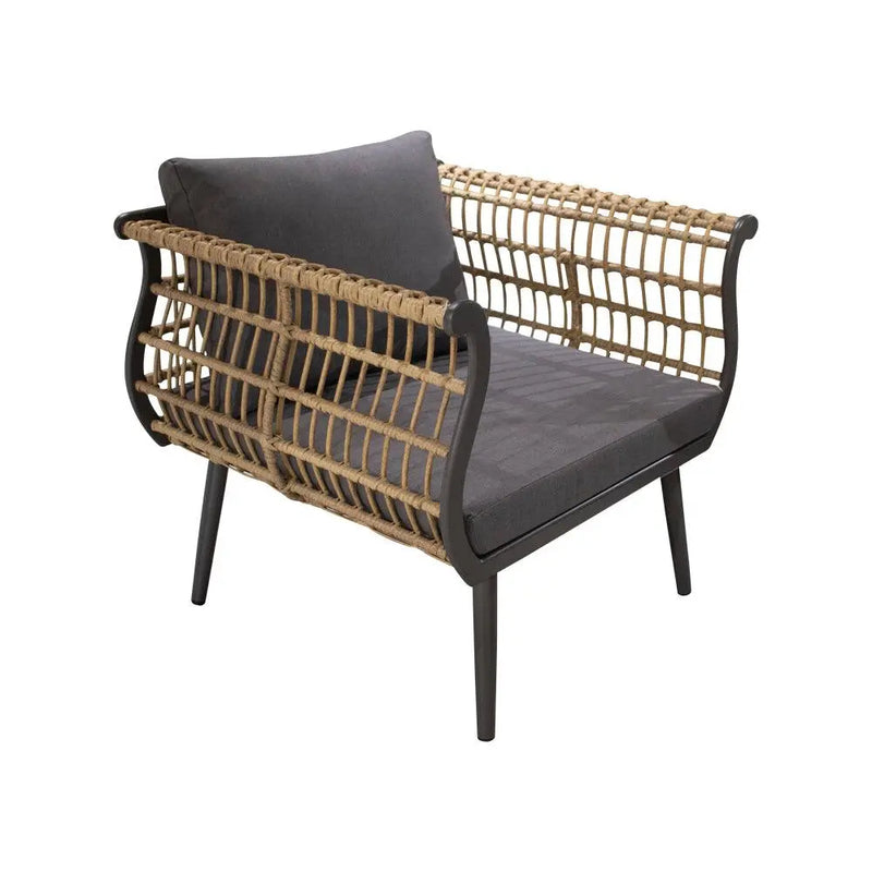 Cargue la imagen en el visor de la galería, Sala para Exterior e Interior de Rattan Color Carbon MALTA TRIPLE-MAL