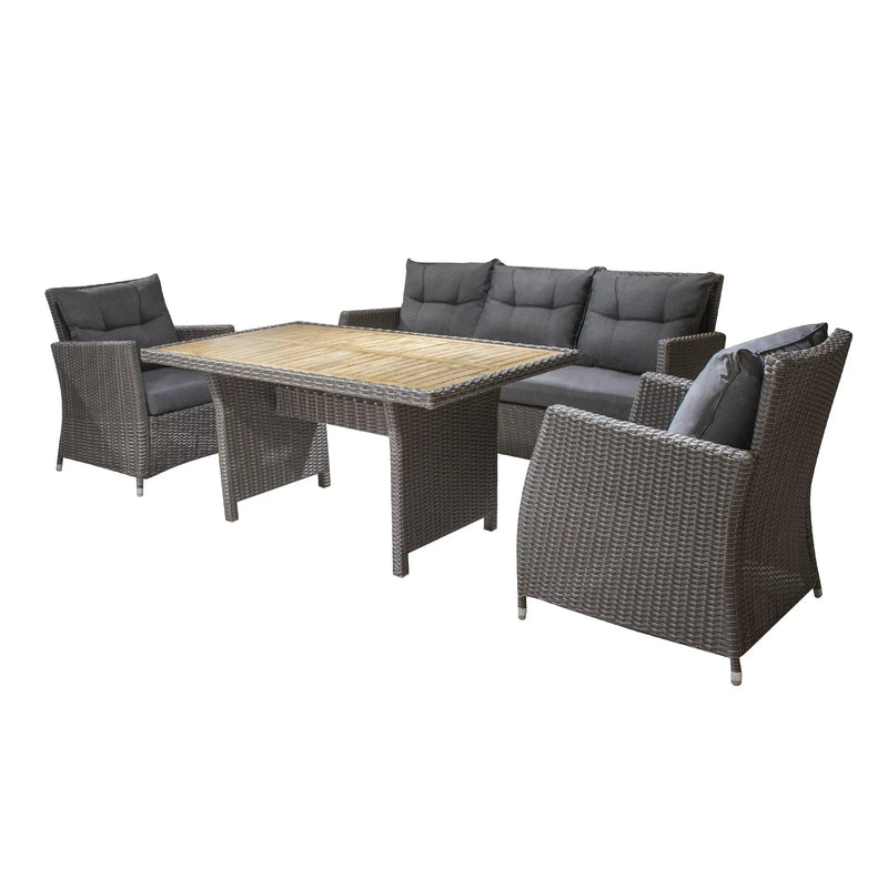 Cargue la imagen en el visor de la galería, Sala para Exterior e Interior de Rattan Color Carbon SONIA TRIPLE-HUC37728