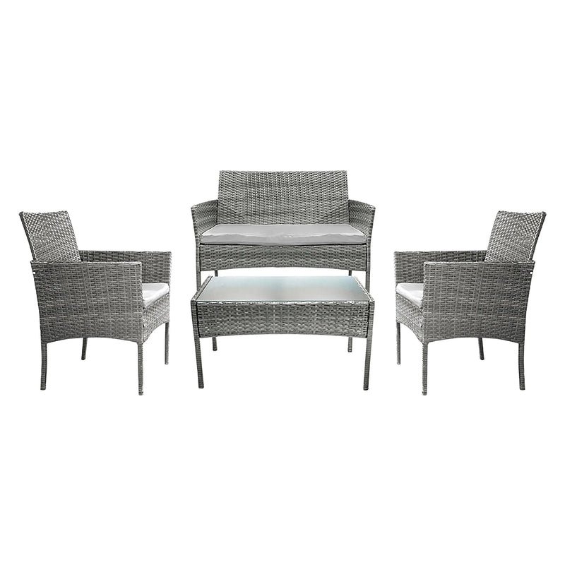 Cargue la imagen en el visor de la galería, Sala para Exterior e Interior de Rattan Color Gris ERICK-SFS003- CasaEaster