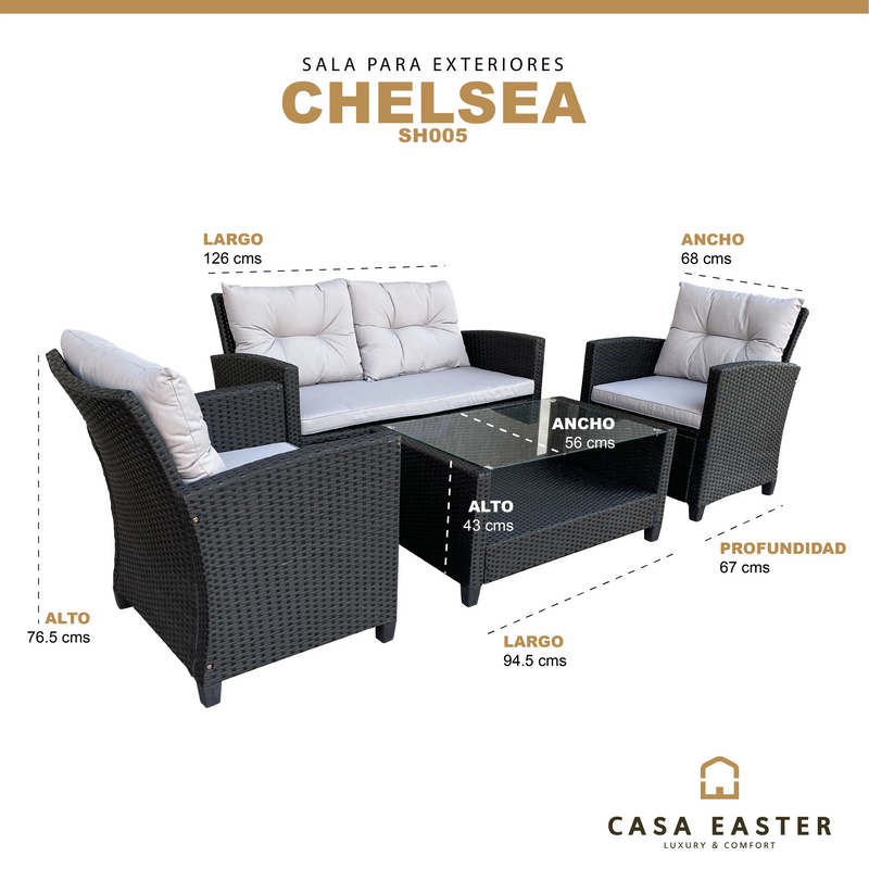 Cargue la imagen en el visor de la galería, Sala para Exterior e Interior de Rattan Color Marron CHELSEA-SH005 CasaEaster