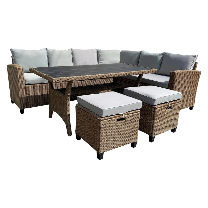 Load image into Gallery viewer, Sala para Exterior e Interior de Rattan Color Natural BALERI-52328A-NA CasaEaster