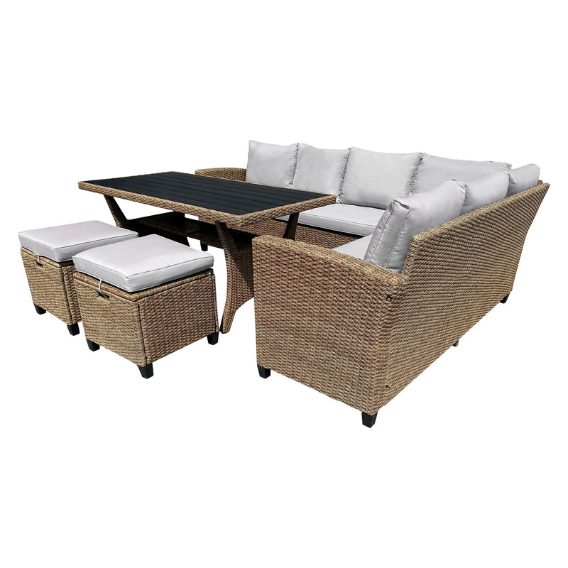 Load image into Gallery viewer, Sala para Exterior e Interior de Rattan Color Natural BALERI-52328A-NA CasaEaster