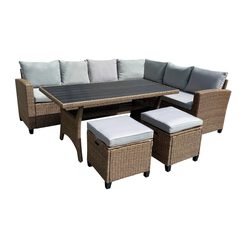 Load image into Gallery viewer, Sala para Exterior e Interior de Rattan Color Natural BALERI-52328A-NA CasaEaster