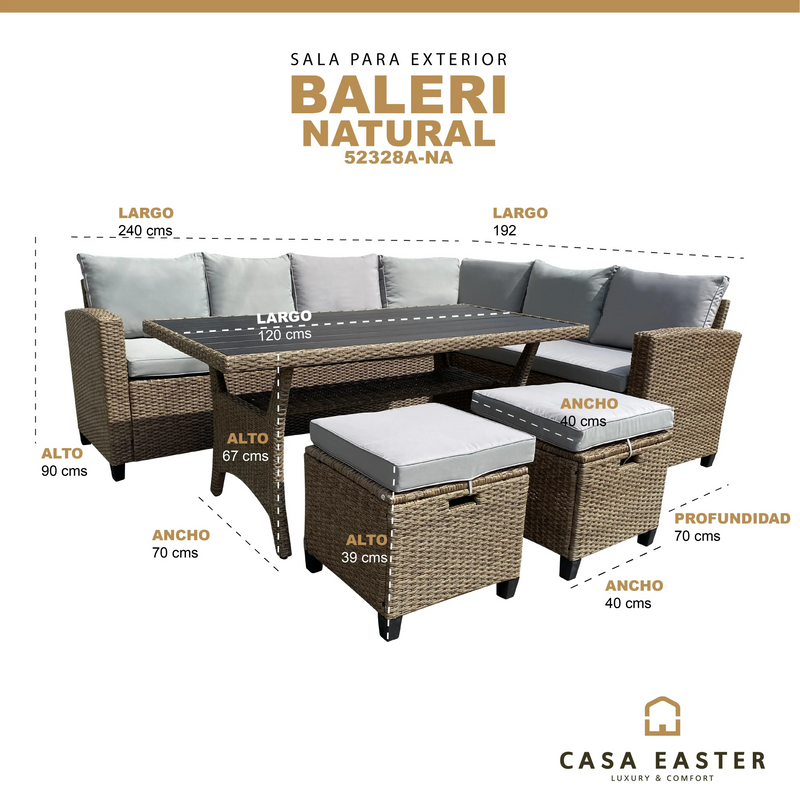 Load image into Gallery viewer, Rattan Outdoor and Indoor Room Natural Color BALERI-52328A-NA