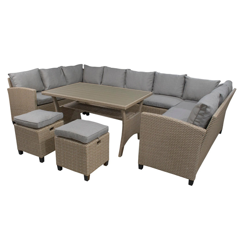 Cargue la imagen en el visor de la galería, Sala para Exterior e Interior de Rattan Color Natural BAXTER-HUCB CasaEaster