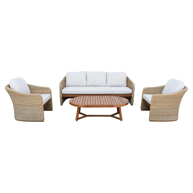 Cargue la imagen en el visor de la galería, Sala para Exterior e Interior de Rattan Color Natural FLORIDA TRIPLE-FLO04TRI CasaEaster