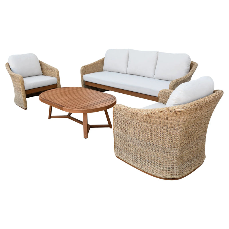 Cargue la imagen en el visor de la galería, Sala para Exterior e Interior de Rattan Color Natural FLORIDA TRIPLE-FLO04TRI CasaEaster