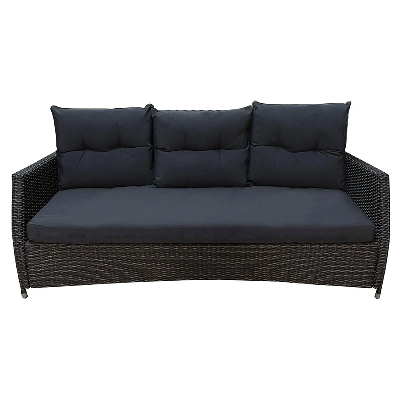 Cargue la imagen en el visor de la galería, Sala para Exterior e Interior de Rattan Color Negro ISLA-SRIDB